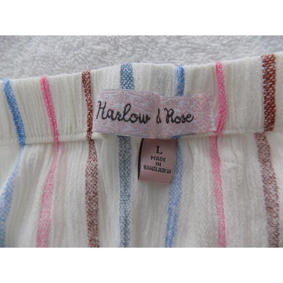 Harlow & Rose dress on or off shoulders 3/4 sleeve size Large striped boho midi - Picture 7 of 8